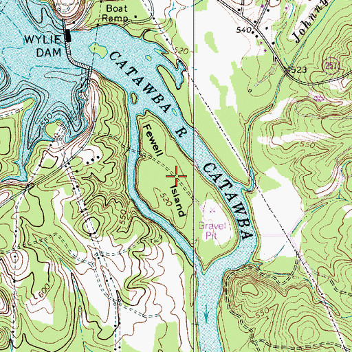 Topographic Map of Fewell Island, SC