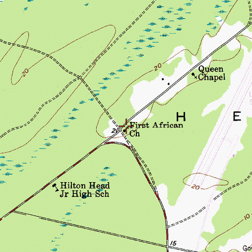 Topographic Map of First African Church, SC