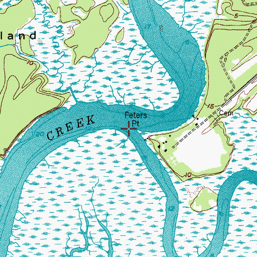 Topographic Map of Fishing Creek, SC