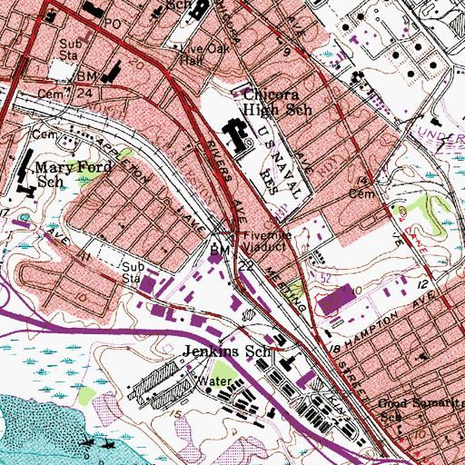 Topographic Map of Fivemile Viaduct, SC