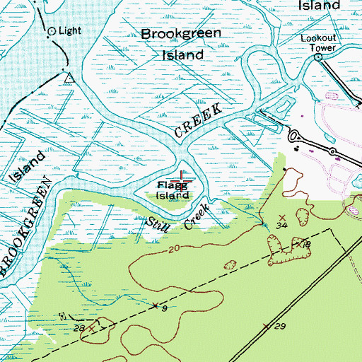 Topographic Map of Flagg Island, SC