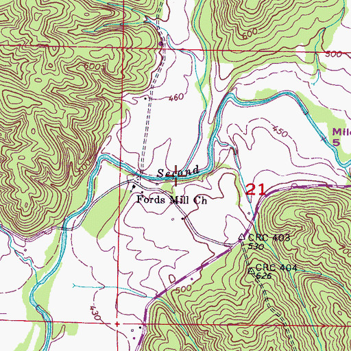 Topographic Map of Manbone Creek, AL