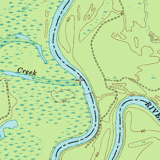 Topographic Map of Flat Creek, SC