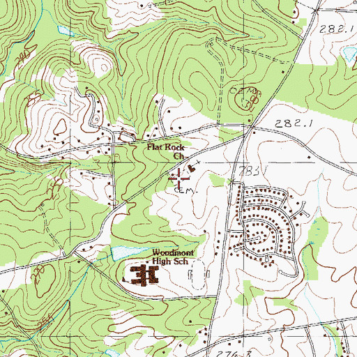 Topographic Map of Flat Rock Church, SC