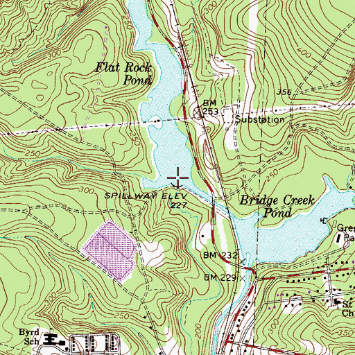 Topographic Map of Flat Rock Pond, SC