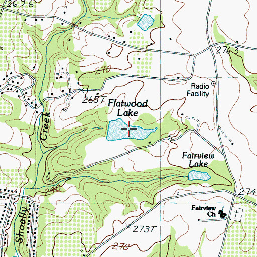 Topographic Map of Flatwood Lake, SC