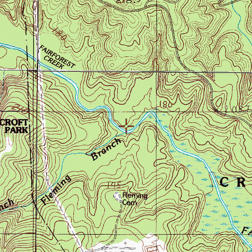 Topographic Map of Fleming Branch, SC