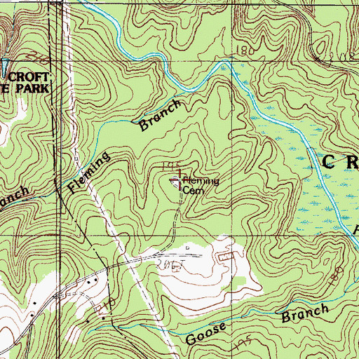 Topographic Map of Fleming Cemetery, SC