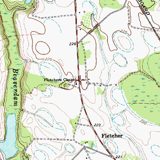 Topographic Map of Fletchers Chapel, SC