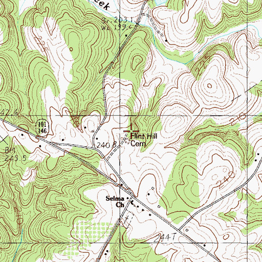 Topographic Map of Flint Hill Church, SC