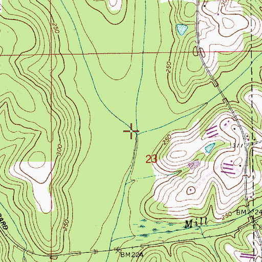 Topographic Map of Mancil Creek, AL