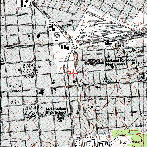 Topographic Map of Florence, SC