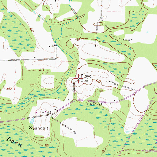 Topographic Map of Floyd Cemetery, SC