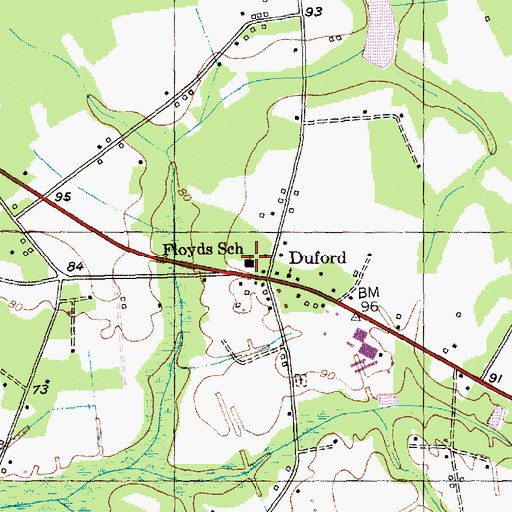 Topographic Map of Floyds School, SC