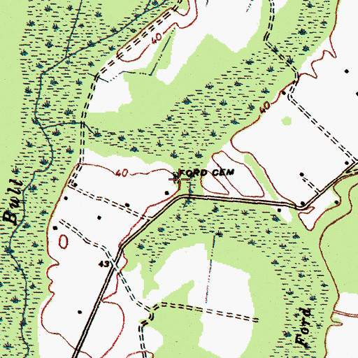Topographic Map of Ford Cemetery, SC