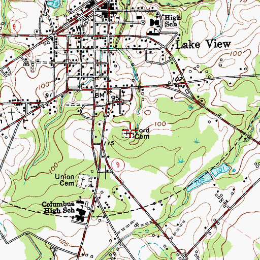 Topographic Map of Ford Cemetery, SC