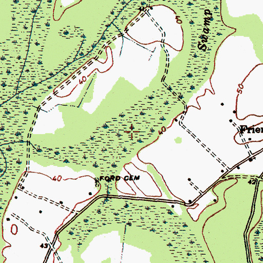 Topographic Map of Ford Swamp, SC
