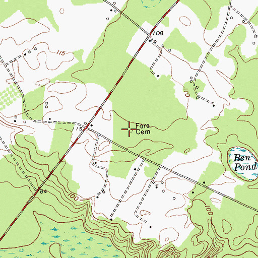 Topographic Map of Fore Cemetery, SC