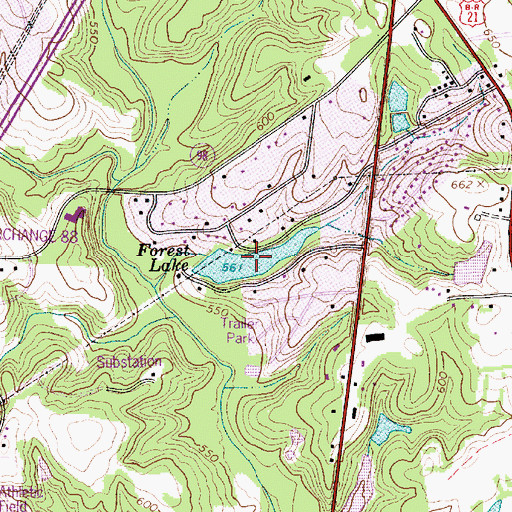 Topographic Map of Forest Lake, SC