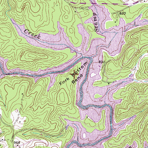Topographic Map of Fork Bottom Bend, SC