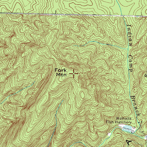 Topographic Map of Fork Mountain, SC