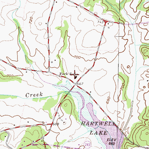 Topographic Map of Fork School, SC