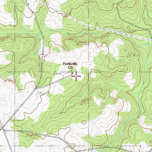 Topographic Map of Forkville Church, SC