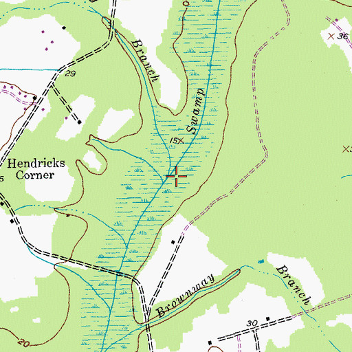 Topographic Map of Forney Branch, SC