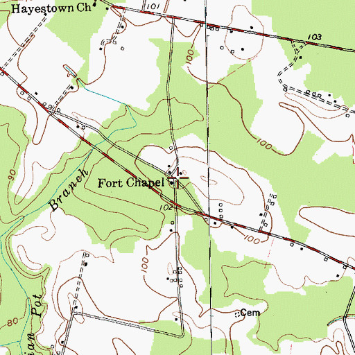 Topographic Map of Fort Chapel, SC
