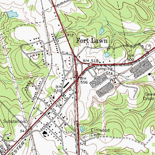Topographic Map of Fort Lawn, SC