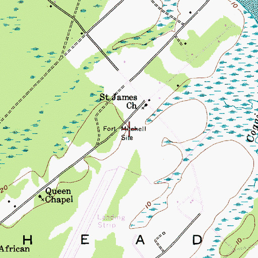 Topographic Map of Fort Mitchell Site, SC