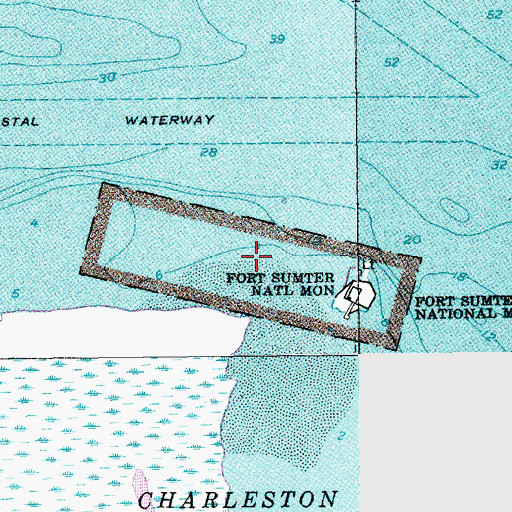 Topographic Map of Fort Sumter National Monument, SC