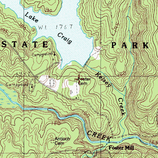 Topographic Map of Foster Cemetery, SC