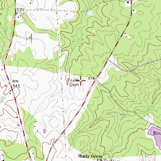 Topographic Map of Foulk Cemetery, SC