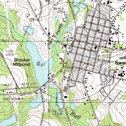 Topographic Map of Fourth Creek, SC