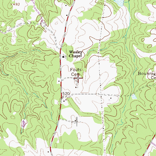 Topographic Map of Fouts Cemetery, SC