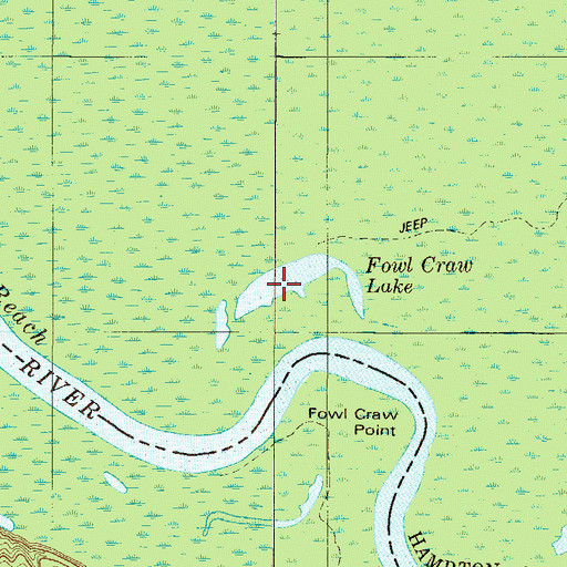 Topographic Map of Fowl Craw Lake, SC