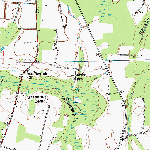 Topographic Map of Fowler Cemetery, SC