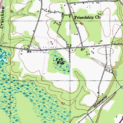 Topographic Map of Fox Bay, SC