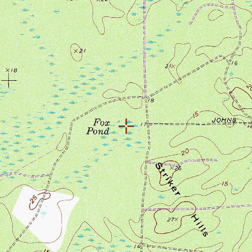 Topographic Map of Fox Pond, SC