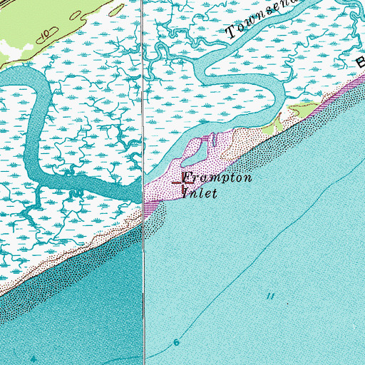 Topographic Map of Frampton Inlet, SC