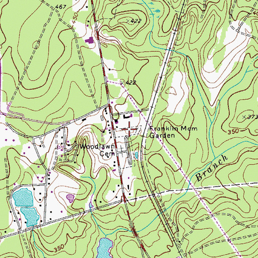 Topographic Map of Franklin Memorial Garden, SC