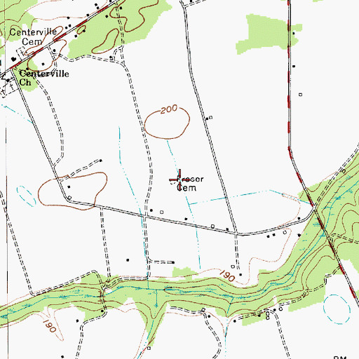 Topographic Map of Fraser Cemetery, SC