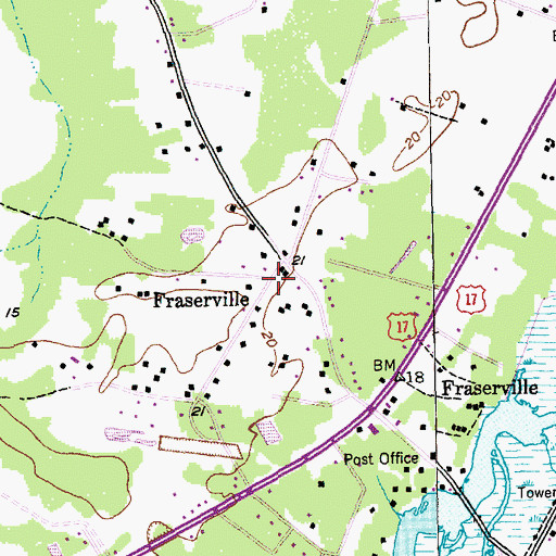 Topographic Map of Fraserville, SC