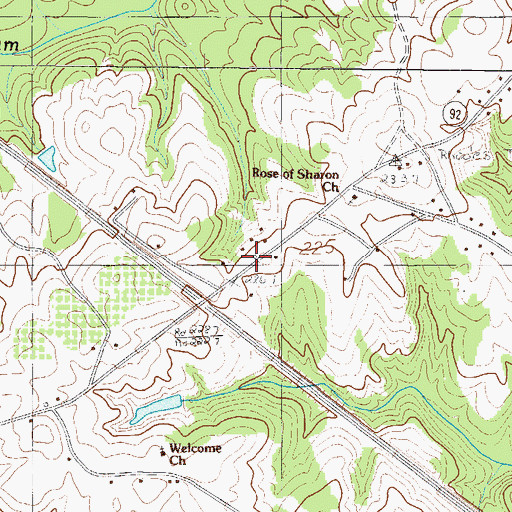 Topographic Map of Free Will Church, SC
