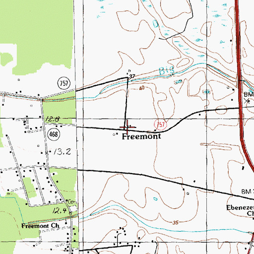 Topographic Map of Freemont, SC