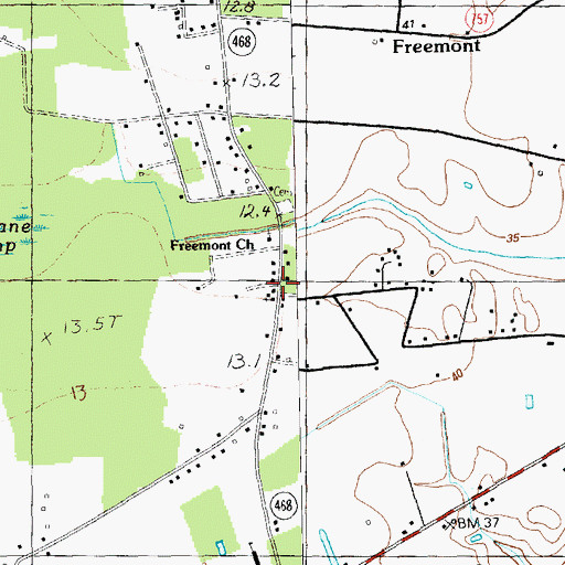 Topographic Map of Freemont School, SC