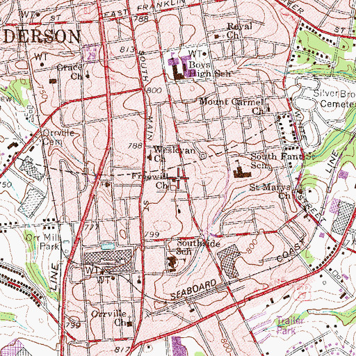 Topographic Map of Freewill Church, SC