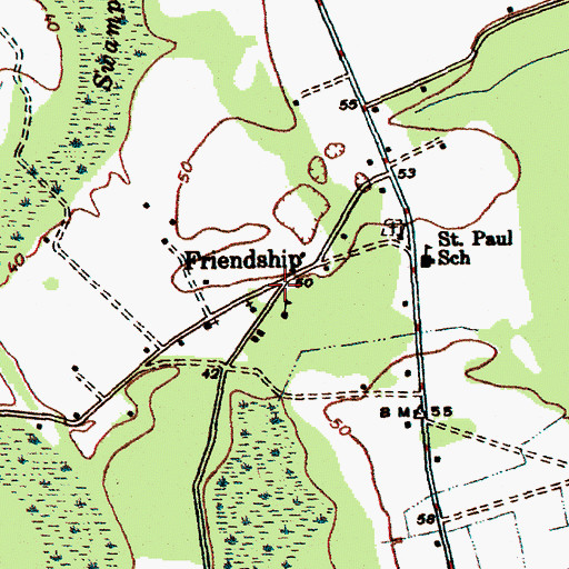 Topographic Map of Friendship, SC