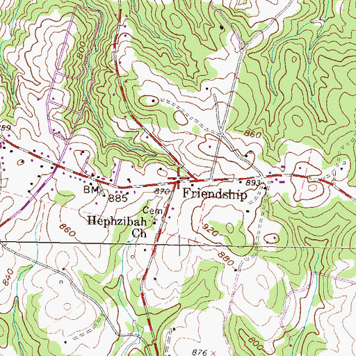 Topographic Map of Friendship, SC